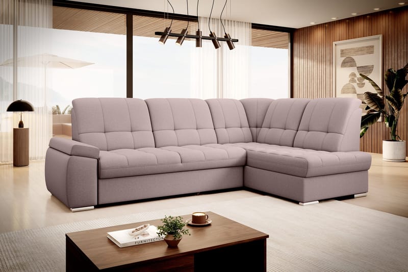 Sajana Bäddsoffa m. Schäslong 3-sits - Rosa - Möbler - Vardagsrum - Bäddsoffor