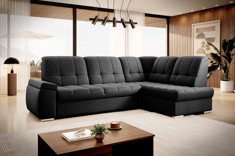 Sajana Bäddsoffa m. Schäslong 3-sits - Svart - Möbler - Vardagsrum - Bäddsoffor