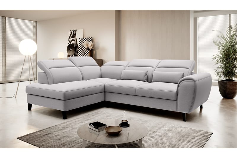 Sajda Bäddsoffa m. Schäslong 3-sits, Grå