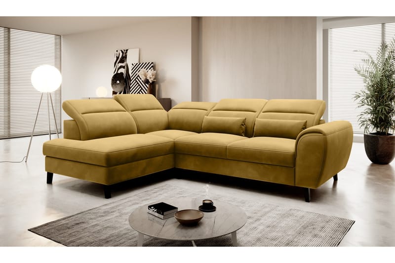 Sajda Bäddsoffa m. Schäslong 3-sits - Gul - Möbler - Vardagsrum - Bäddsoffor