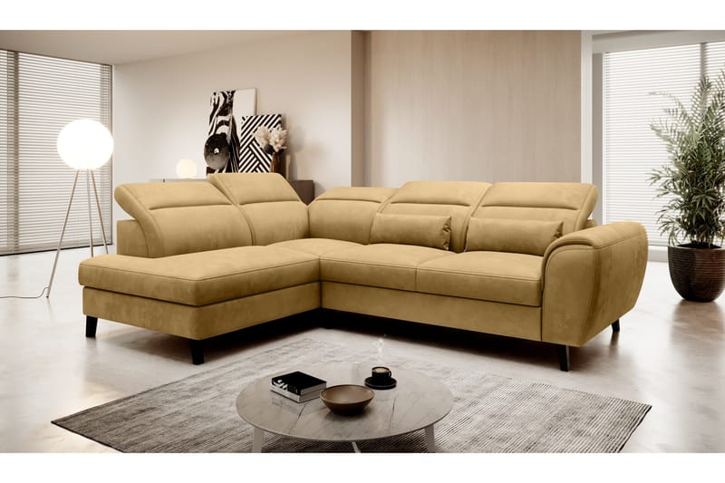 Sajda Bäddsoffa m. Schäslong 3-sits - Gul - Möbler - Vardagsrum - Bäddsoffor