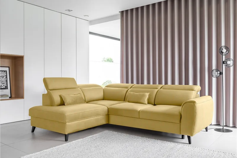 Sajda Bäddsoffa m. Schäslong 3-sits - Gul - Möbler - Vardagsrum - Bäddsoffor