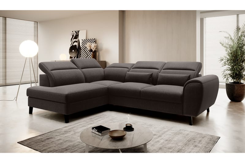 Sajda Bäddsoffa m. Schäslong 3-sits - Mörkbrun - Möbler - Vardagsrum - Bäddsoffor
