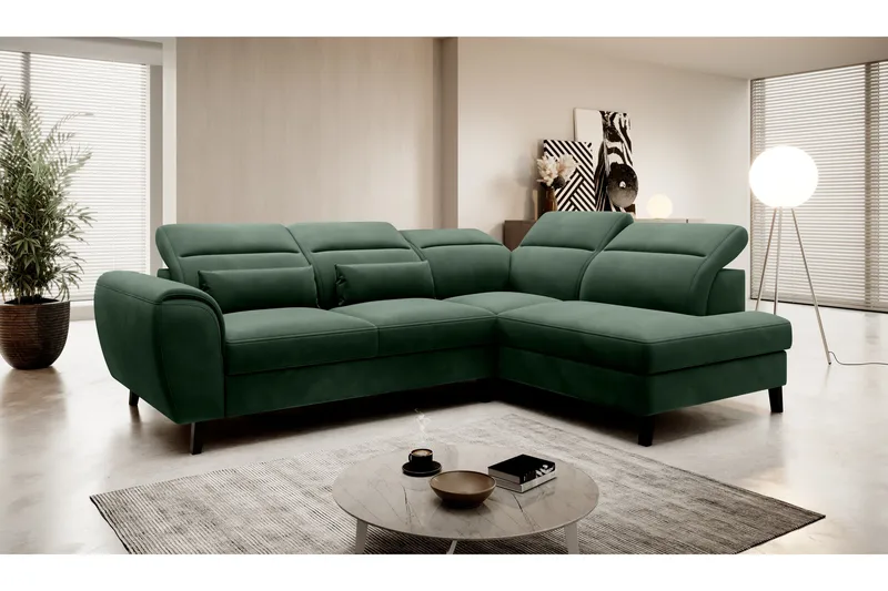 Sajda Bäddsoffa m. Schäslong 3-sits - Mörkgrön - Möbler - Vardagsrum - Bäddsoffor