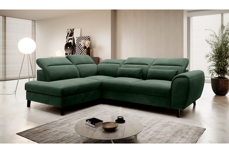 Sajda Bäddsoffa m. Schäslong 3-sits - Mörkgrön - Möbler - Vardagsrum - Bäddsoffor