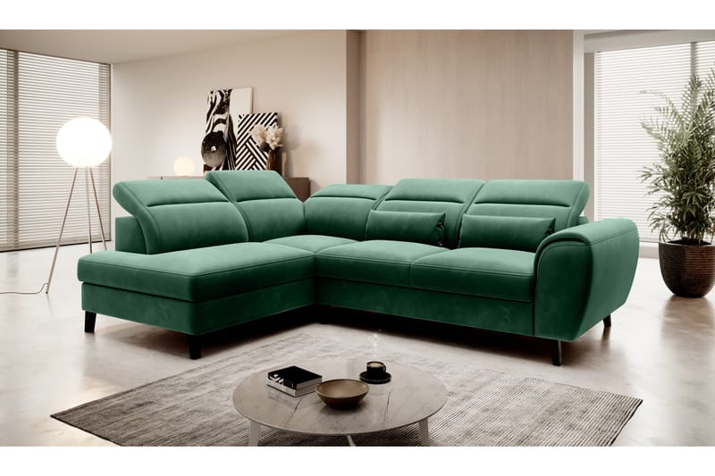 Sajda Bäddsoffa m. Schäslong 3-sits - Mörkgrön - Möbler - Vardagsrum - Bäddsoffor