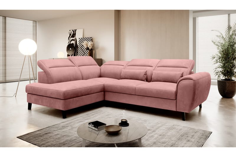Sajda Bäddsoffa m. Schäslong 3-sits - Rosa - Möbler - Vardagsrum - Bäddsoffor
