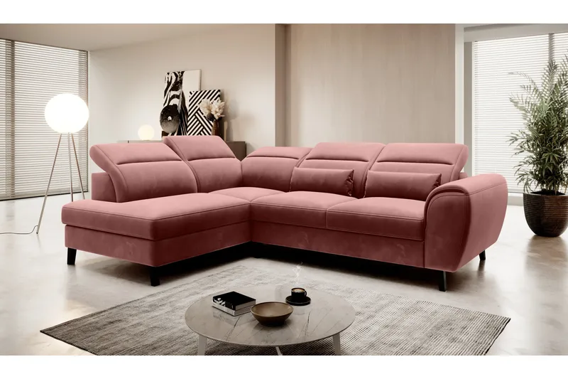 Sajda Bäddsoffa m. Schäslong 3-sits - Rosa - Möbler - Vardagsrum - Bäddsoffor