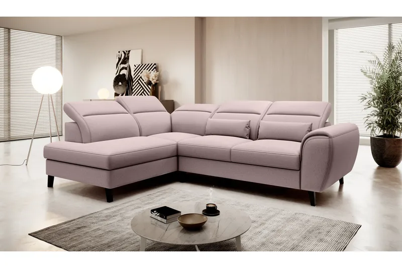 Sajda Bäddsoffa m. Schäslong 3-sits - Rosa - Möbler - Vardagsrum - Bäddsoffor