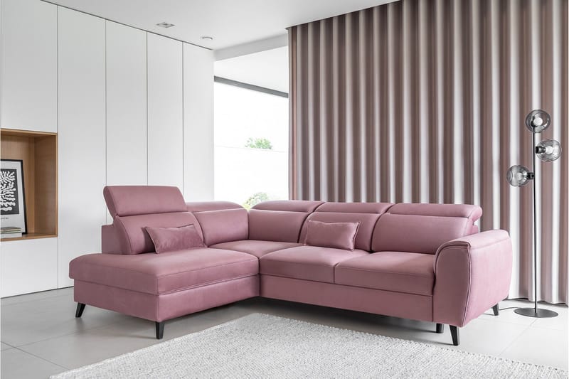 Sajda Bäddsoffa m. Schäslong 3-sits - Rosa - Möbler - Vardagsrum - Bäddsoffor