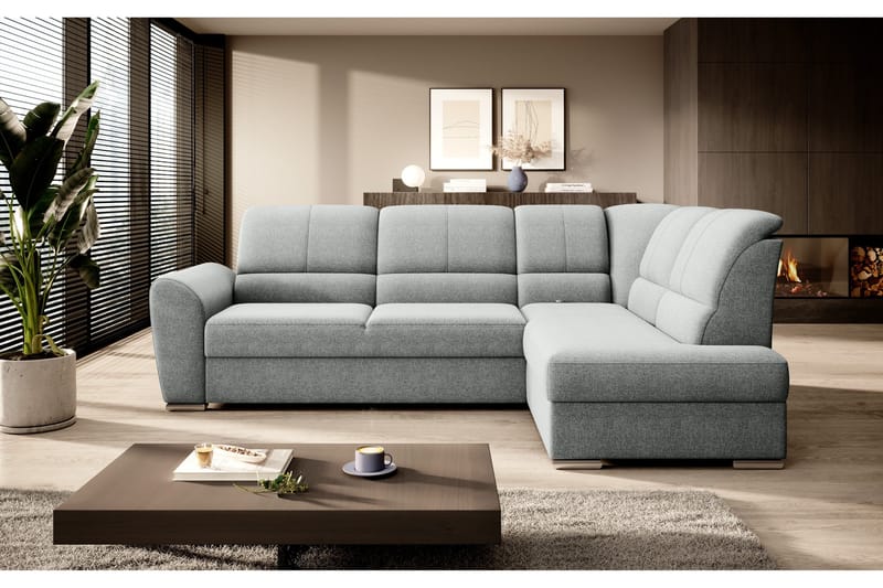 Sajmon Bäddsoffa m. Schäslong 3-sits - Grå - Möbler - Vardagsrum - Bäddsoffor
