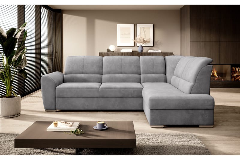 Sajmon Bäddsoffa m. Schäslong 3-sits - Grå - Möbler - Vardagsrum - Bäddsoffor