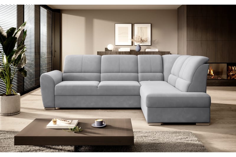 Sajmon Bäddsoffa m. Schäslong 3-sits - Grå - Möbler - Vardagsrum - Bäddsoffor