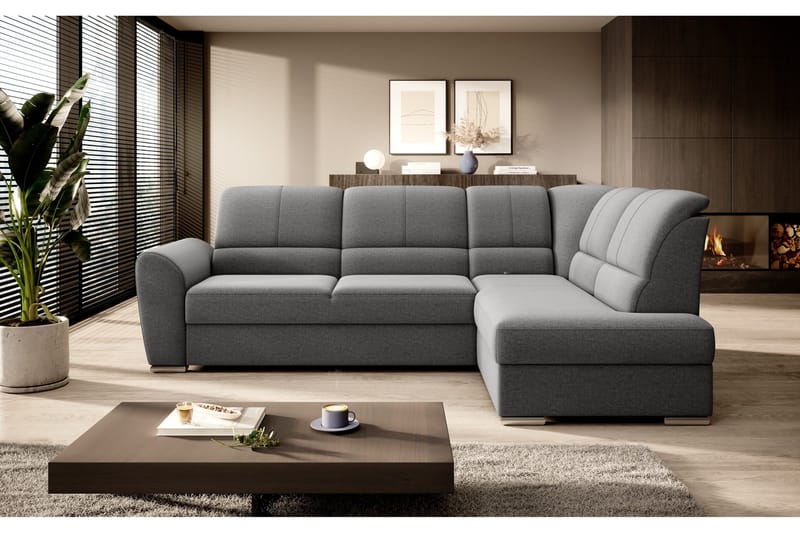 Sajmon Bäddsoffa m. Schäslong 3-sits - Grå - Möbler - Vardagsrum - Bäddsoffor