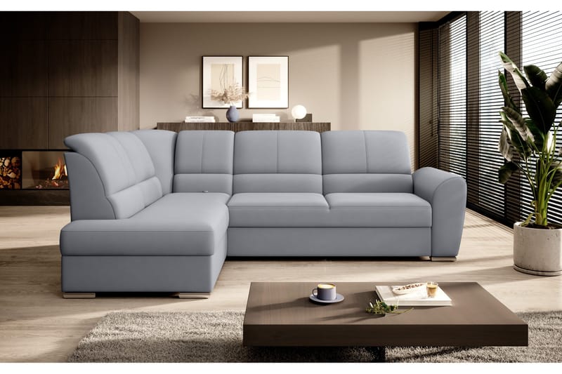 Sajmon Bäddsoffa m. Schäslong 3-sits - Grå - Möbler - Vardagsrum - Bäddsoffor