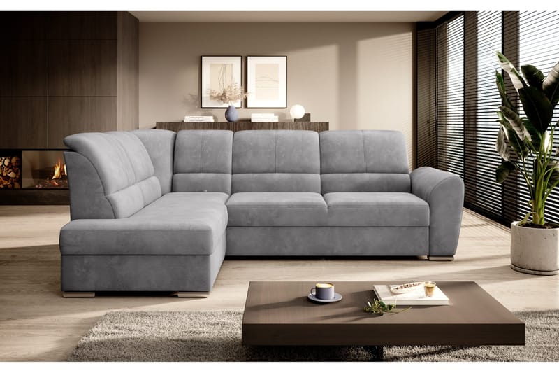 Sajmon Bäddsoffa m. Schäslong 3-sits - Grå - Möbler - Vardagsrum - Bäddsoffor