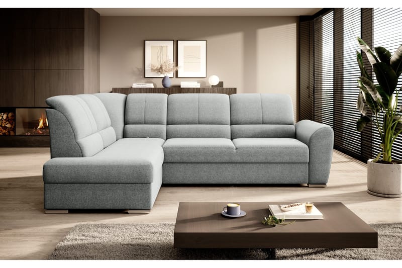 Sajmon Bäddsoffa m. Schäslong 3-sits - Grå - Möbler - Vardagsrum - Bäddsoffor