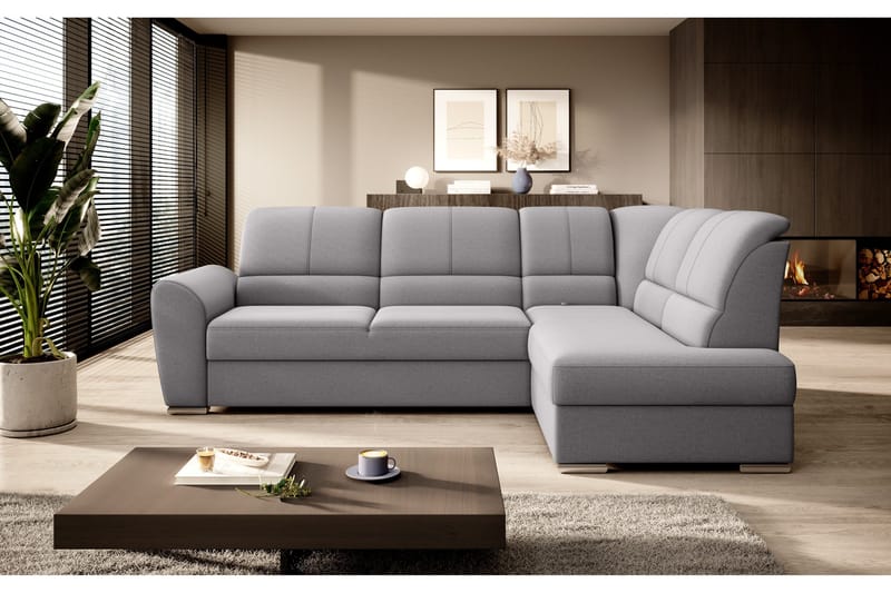 Sajmon Bäddsoffa m. Schäslong 3-sits - Grå - Möbler - Vardagsrum - Bäddsoffor