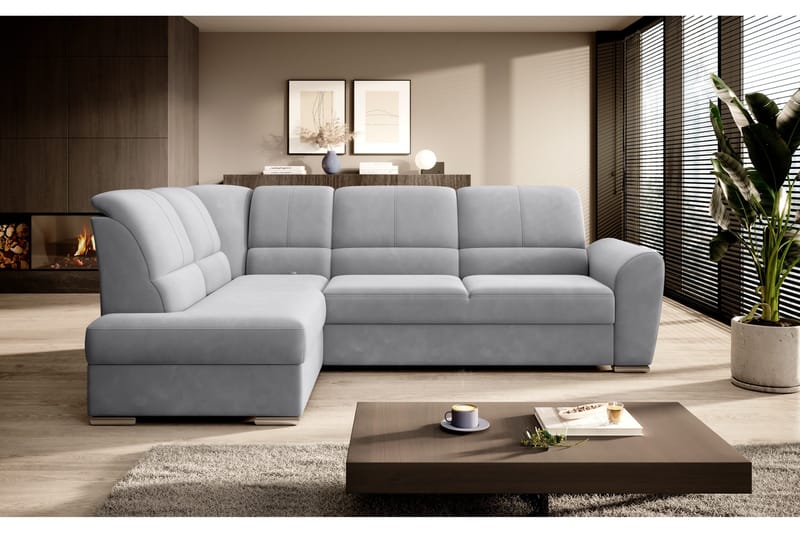 Sajmon Bäddsoffa m. Schäslong 3-sits - Grå - Möbler - Vardagsrum - Bäddsoffor