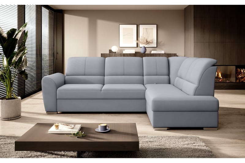 Sajmon Bäddsoffa m. Schäslong 3-sits - Grå - Möbler - Vardagsrum - Bäddsoffor