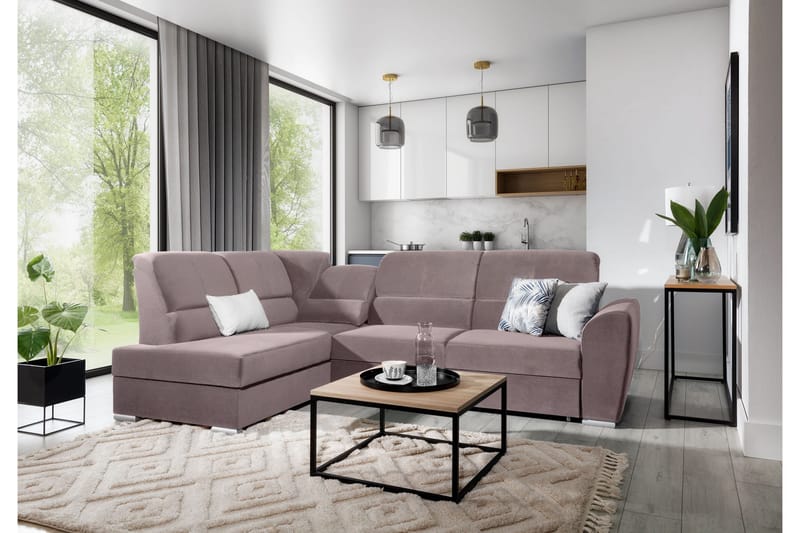 Sajmon Bäddsoffa m. Schäslong 3-sits - Mörkbrun - Möbler - Vardagsrum - Bäddsoffor