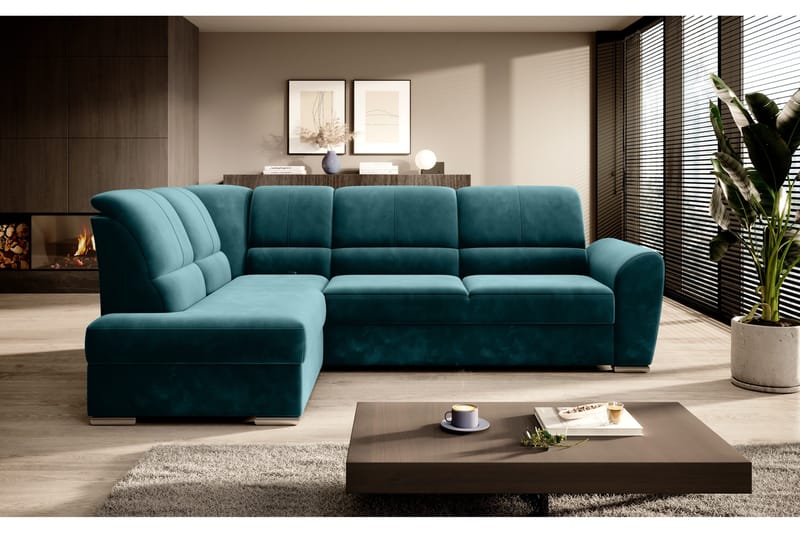 Sajmon Bäddsoffa m. Schäslong 3-sits - Mörkgrön - Möbler - Vardagsrum - Bäddsoffor