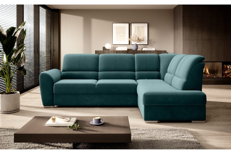 Sajmon Bäddsoffa m. Schäslong 3-sits - Mörkgrön - Möbler - Vardagsrum - Bäddsoffor