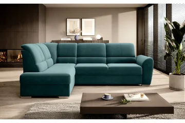 Sajmon Bäddsoffa m. Schäslong 3-sits - Mörkgrön - Möbler - Vardagsrum - Bäddsoffor