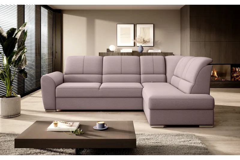 Sajmon Bäddsoffa m. Schäslong 3-sits - Rosa - Möbler - Vardagsrum - Bäddsoffor