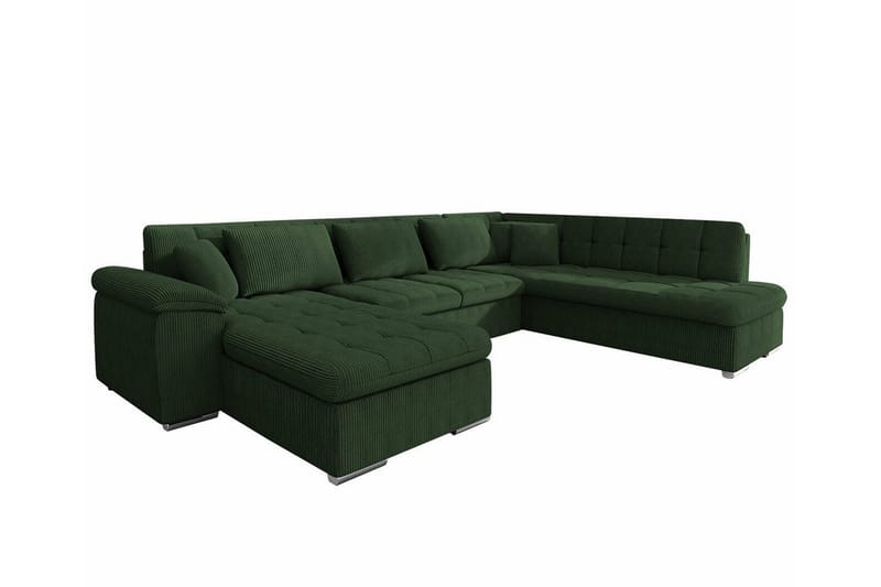 Sakri 5-sits Hörnbäddsoffa Dark green