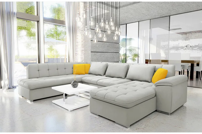 Sakri 5-sits Hörnbäddsoffa Ljusgrå - Möbler - Vardagsrum - Bäddsoffor - Hörnbäddsoffa