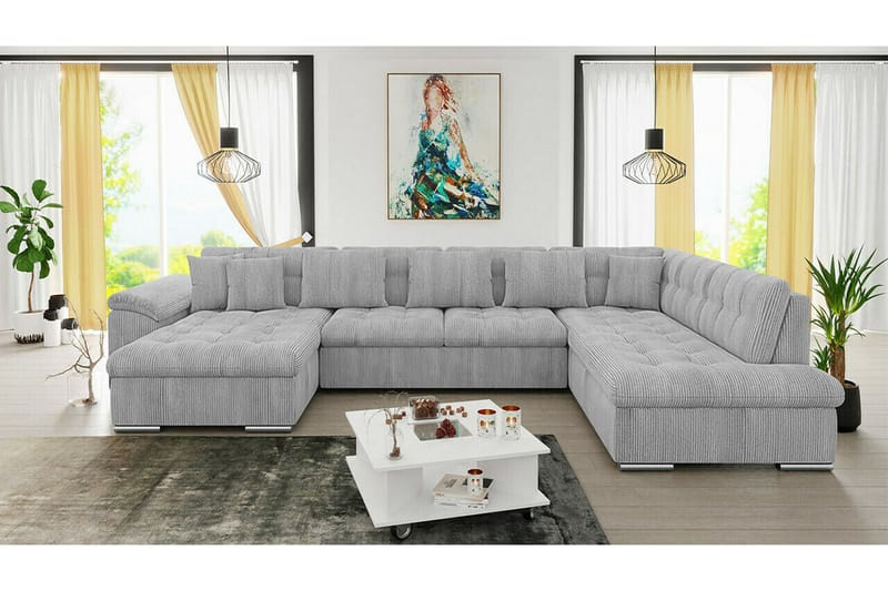 Sakri 5-sits Hörnbäddsoffa Ljusgrå/Mörkgrå - Möbler - Vardagsrum - Bäddsoffor - U bäddsoffa
