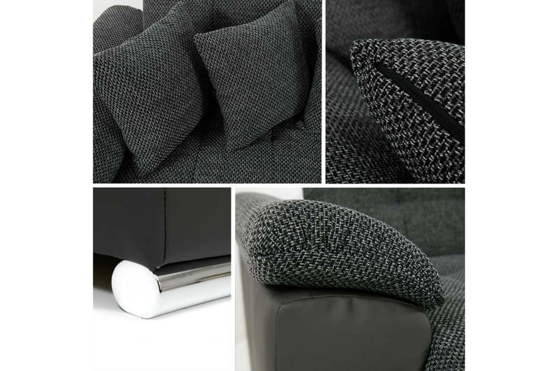 Sakri 5-sits Hörnbäddsoffa Svart - Möbler - Vardagsrum - Bäddsoffor - U bäddsoffa