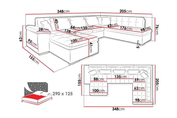 Sakri 5-sits Hörnbäddsoffa - Möbler - Vardagsrum - Bäddsoffor - U bäddsoffa