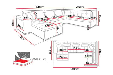 Sakri 5-sits Hörnbäddsoffa - Möbler - Vardagsrum - Bäddsoffor - U bäddsoffa