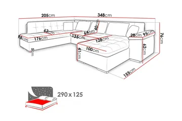 Sakri 5-sits Hörnbäddsoffa - Möbler - Vardagsrum - Bäddsoffor - U bäddsoffa