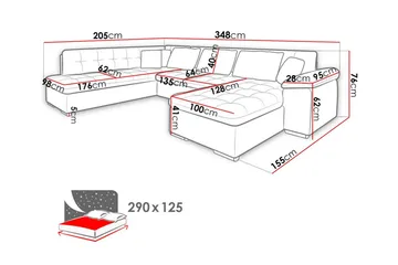 Sakri 5-sits Hörnbäddsoffa - Möbler - Vardagsrum - Bäddsoffor - U bäddsoffa