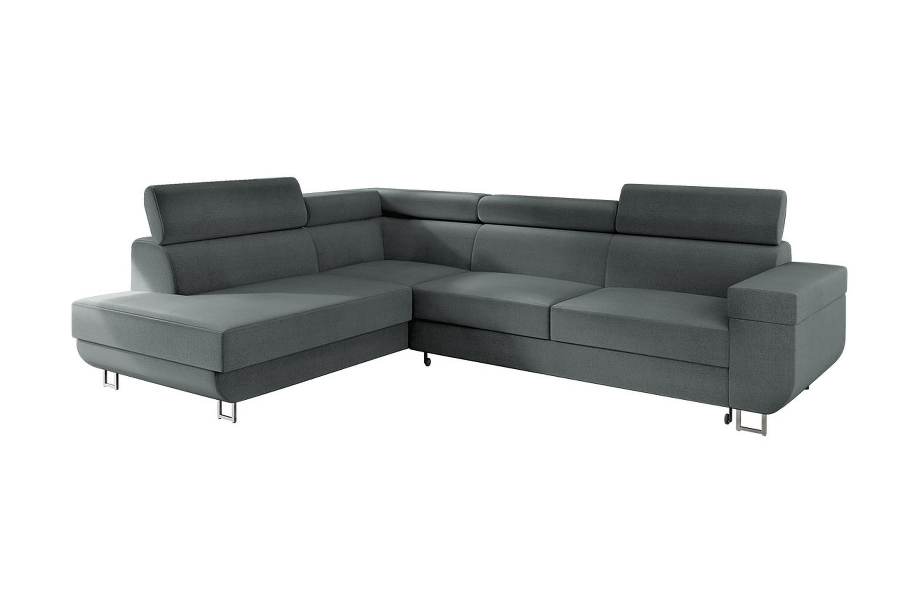 salces 3-sits bäddsoffa höger - grå