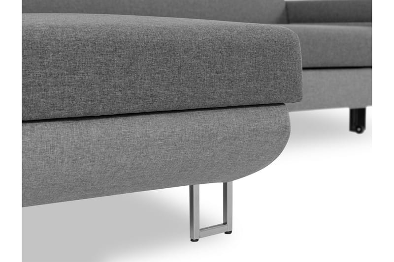 SALCES Bäddsoffa m. Schäslong 3-sits L-formad - Grå - Möbler - Vardagsrum - Bäddsoffor