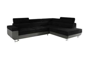 SALCES Bäddsoffa m. Schäslong 3-sits L-formad