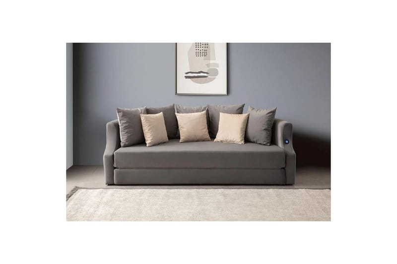 Salrican Bäddsoffa 3-sits - Grå - Möbler - Vardagsrum - Bäddsoffor