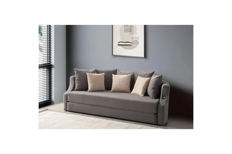 Salrican Bäddsoffa 3-sits - Grå - Möbler - Vardagsrum - Bäddsoffor