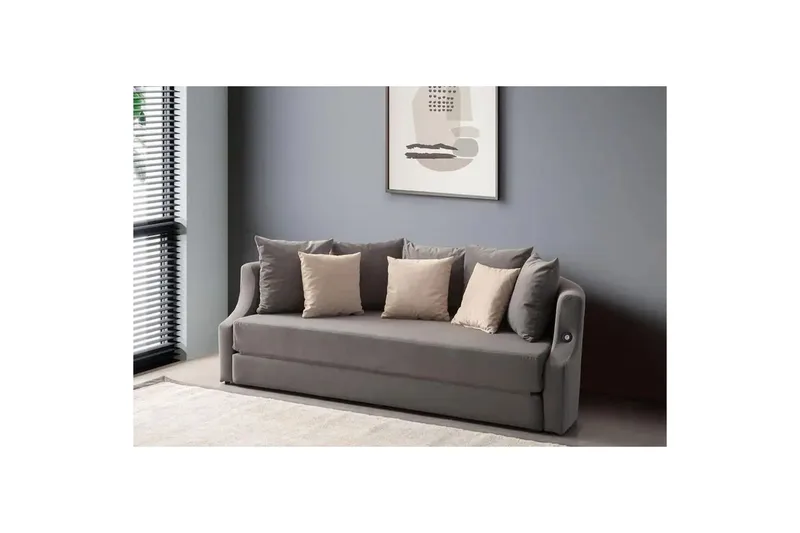 Salrican Bäddsoffa 3-sits - Grå - Möbler - Vardagsrum - Bäddsoffor