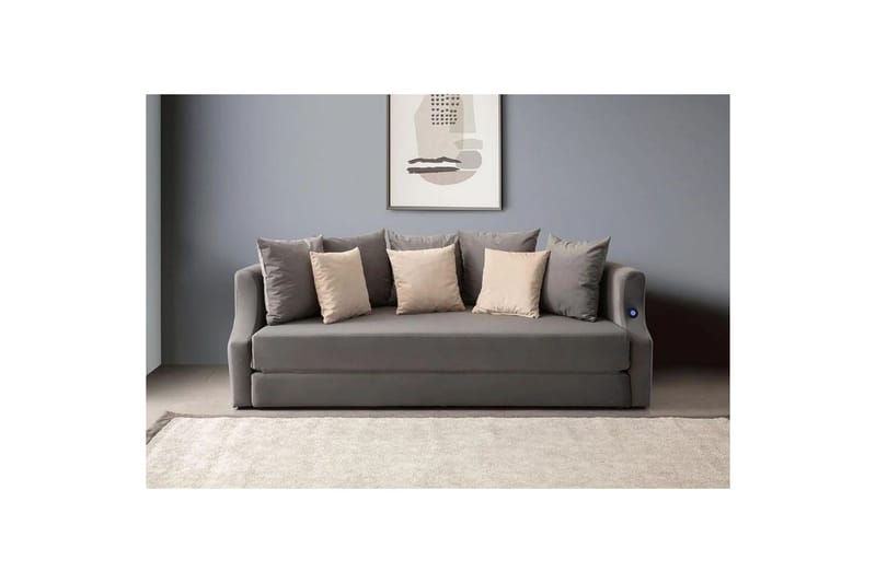 Salrican Bäddsoffa 3-sits - Grå - Möbler - Vardagsrum - Bäddsoffor