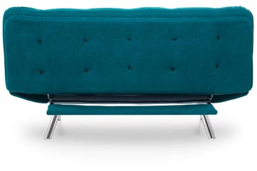 Sandee 3-sits Fällbar Längsbäddad Bäddsoffa 130x200 cm i Tyg - Petrolblå - Möbler - Vardagsrum - Bäddsoffor