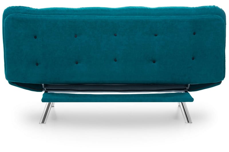 Sandee 3-sits Fällbar Längsbäddad Bäddsoffa 130x200 cm i Tyg - Petrolblå - Möbler - Vardagsrum - Bäddsoffor
