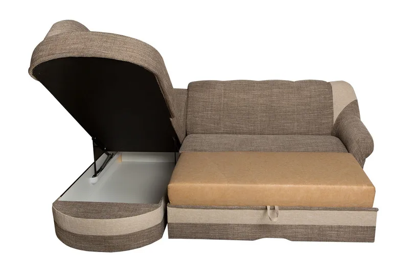 Sandra 7-sits Hörnbäddsoffa Vänster - Brun - Möbler - Vardagsrum - Bäddsoffor - Hörnbäddsoffa