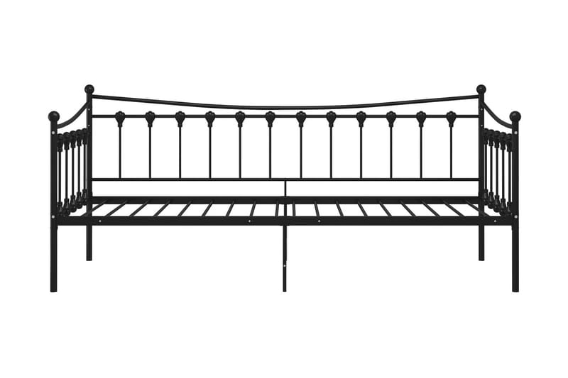 Sängram bäddsoffa svart metall 90x200 cm - Svart - Hörnbäddsoffa - Bäddsoffor