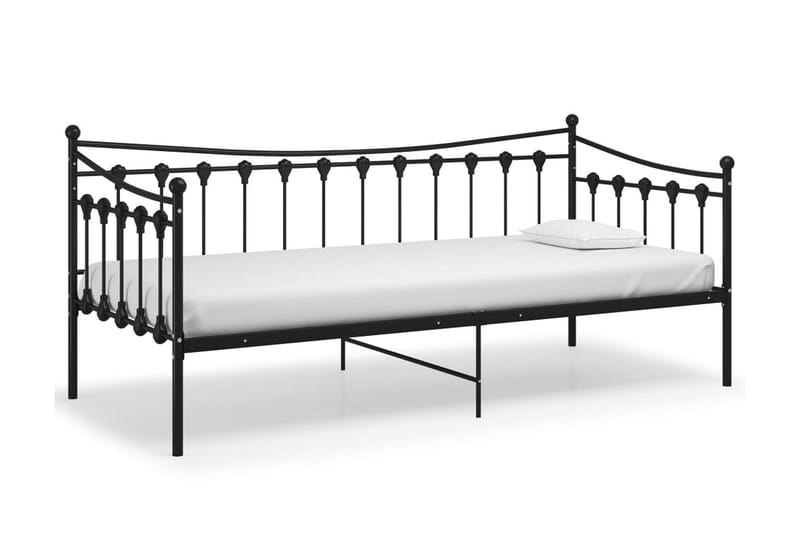 Sängram bäddsoffa svart metall 90x200 cm - Svart - Möbler - Vardagsrum - Bäddsoffor - Hörnbäddsoffa