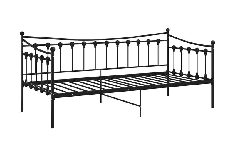 Sängram bäddsoffa svart metall 90x200 cm - Svart - Hörnbäddsoffa - Bäddsoffor